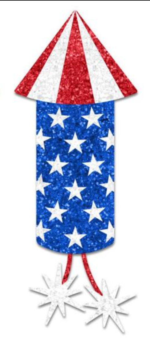 PICK ONE 20"OAH GLITTERED EVA FIRECRACKER 2 ASST - RED/WHITE/BLUE PICK ONE - Burlap and Bling Decor