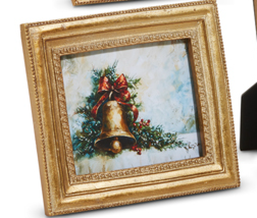 6" Traditional Winter Holiday Scene Framed Art choose one - Burlap and Bling Decor