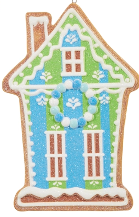6" Vivid Jolly Gingerbread House Ornament choose one - Burlap and Bling Decor