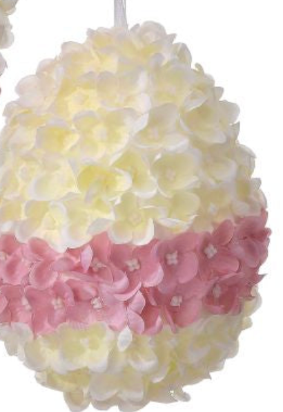 HYDRANGEA EGG ORNAMENT 7" - Burlap and Bling Decor