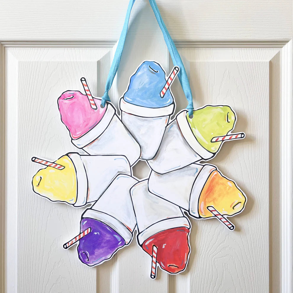 Sno-Ball Wreath Door Hanger - Burlap and Bling Decor