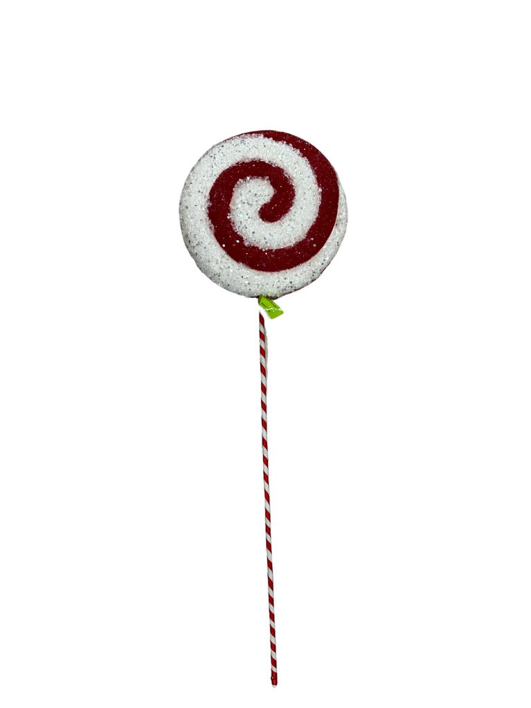 Lollipop Pick Red/White - Burlap and Bling Decor