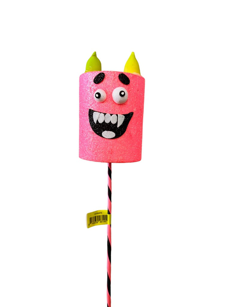 Evil Marshmallow Pick H18xDIA3 Pink - Burlap and Bling Decor