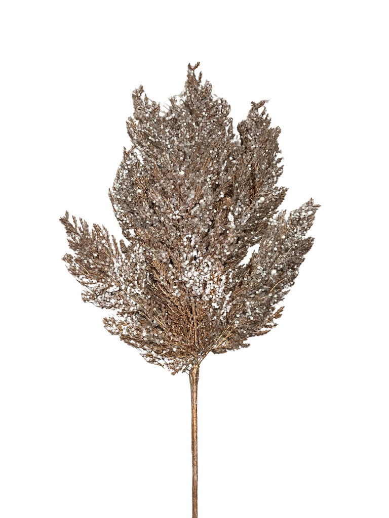 27" Glittered Pine Spray Champagne - Burlap and Bling Decor