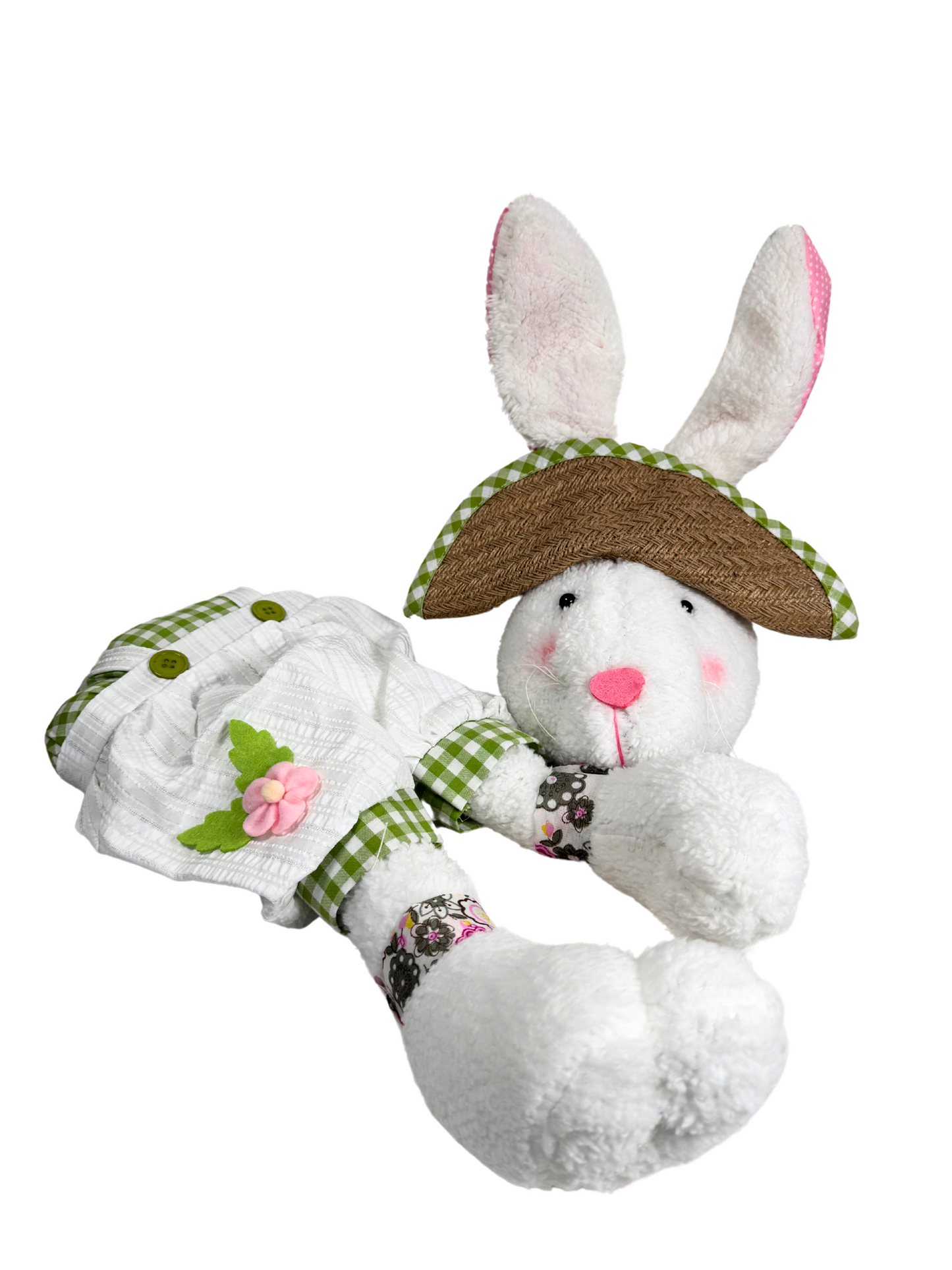 2 PIECE 32"H BOY BUNNY DECOR KIT CREAM/IVORY/LT GRN/PINK - Burlap and Bling Decor