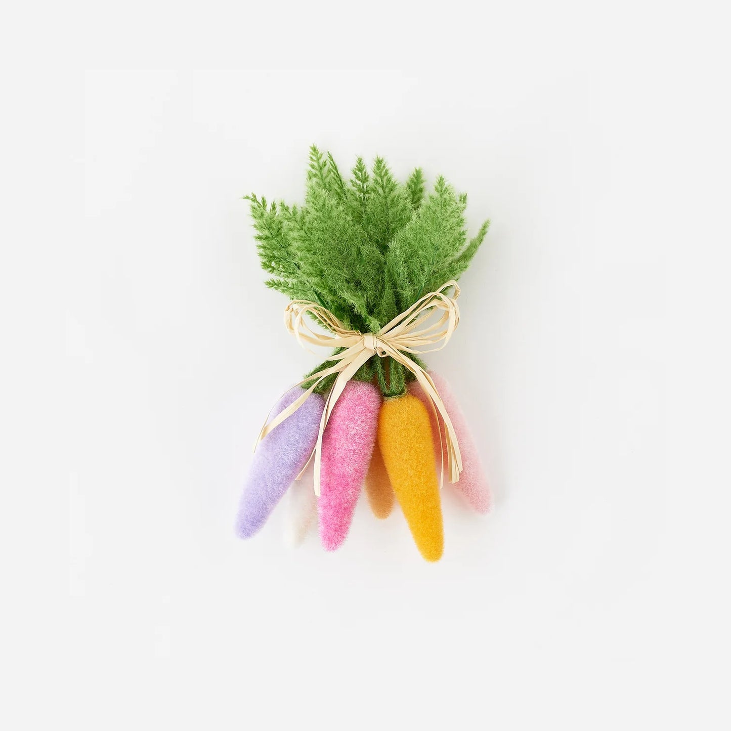 Flocked Cluster of 6 Colored Carrots - Burlap and Bling Decor