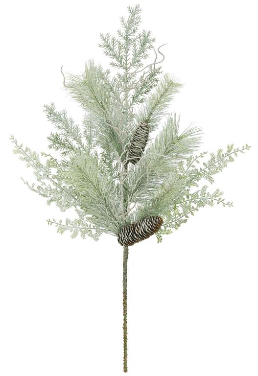 MIXED PINE, LEAVES & PINECONE SPRAY, 30"
