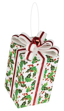 HOLLY GIFT BOXED 9.5" GREEN/WHITE