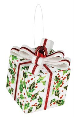 HOLLY GIFT BOXED 6.5" GREEN/WHITE