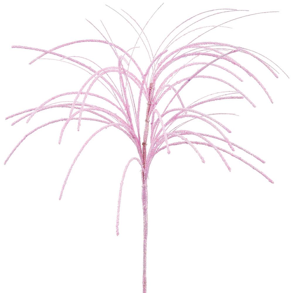 26" Glittered Grass Spray Pink
