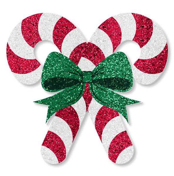 20"W GLITTERED EVA DOUBLE CANDY CANE - Burlap and Bling Decor