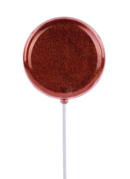 120MM GLTTR LOLLIPOP W/STICK, 11.75"OAL ORANGE - Burlap and Bling Decor