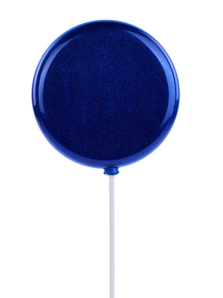 200MM GLITTER LOLLIPOP W/STICK, 19"OAL ROYAL BLUE - Burlap and Bling Decor