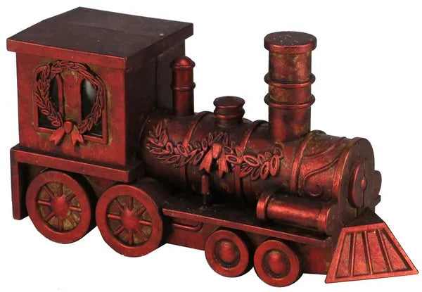 14"L X 7.5"H VP TRAIN ENGINE ANTIQUE WASH RED
