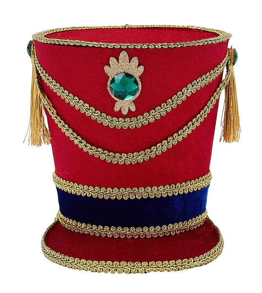 6.25"H X 6.25"W NUTCRACKER HAT RED/ROYAL/EMERALD/GOLD