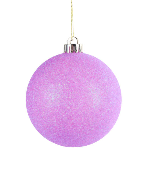 120MM IRIDESCENT GLITTER ORNAMENT LAVENDER - Burlap and Bling Decor
