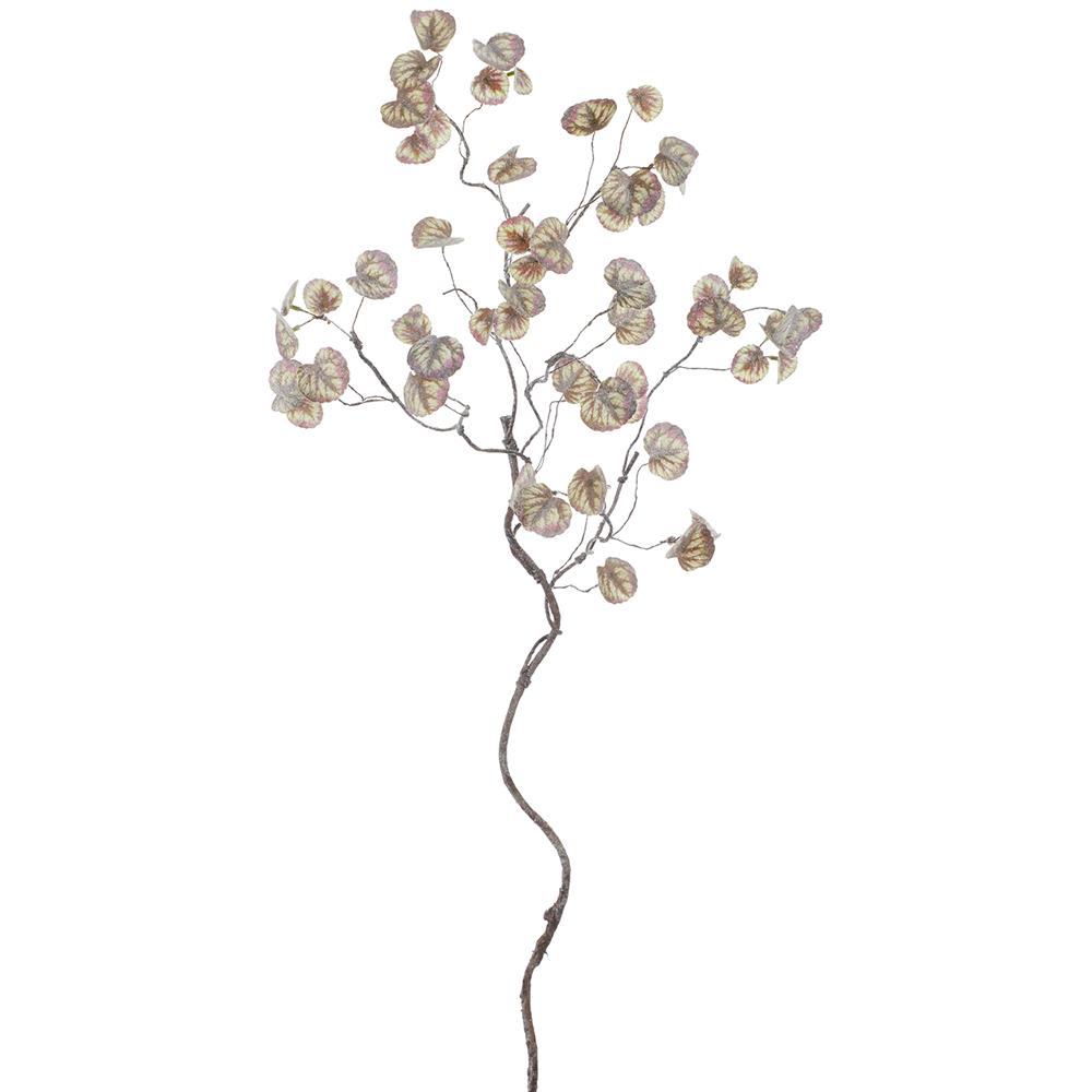 42" Glittered Begonia Leaf Hanging Spray Green Purple - Burlap and Bling Decor