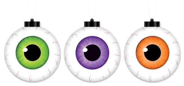 5.5"H DOUBLE-SIDED EYEBALL ROUND ORN -CHOOSE LIME/PURPLE/ORANGE