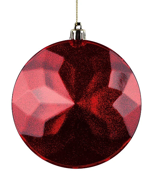 120MM FLAT DIAMOND GEM ORN RED