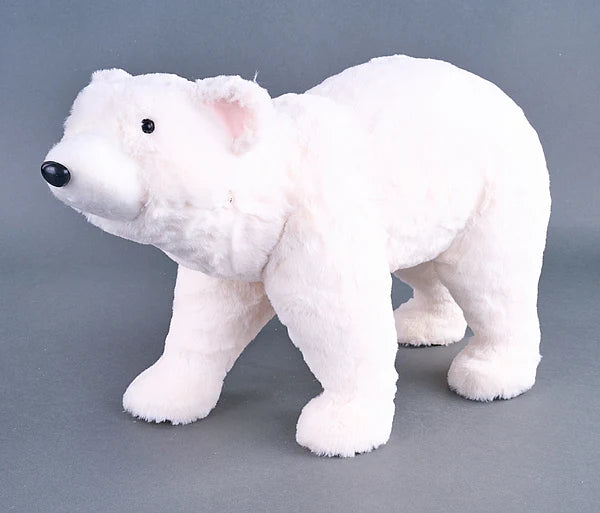 22"L FAUX FUR STANDING POLAR BEAR IVORY
