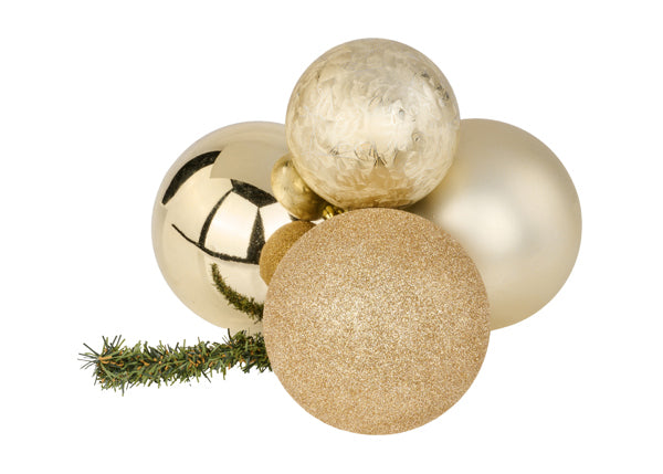 100/80MM BALL CLUSTER CHAMPAGNE - Burlap and Bling Decor
