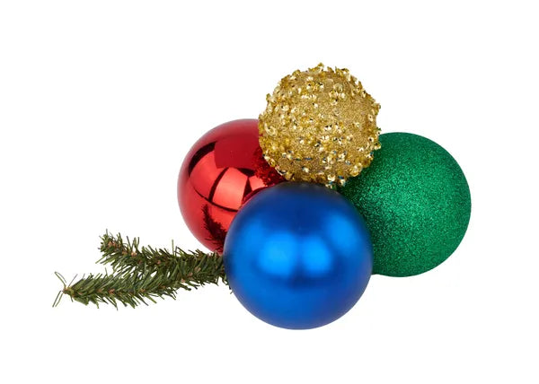 60MM-80MM SEQUIN/GLITTER BALL CLUSTER RED/ROYAL BLUE/EMERALD - Burlap and Bling Decor