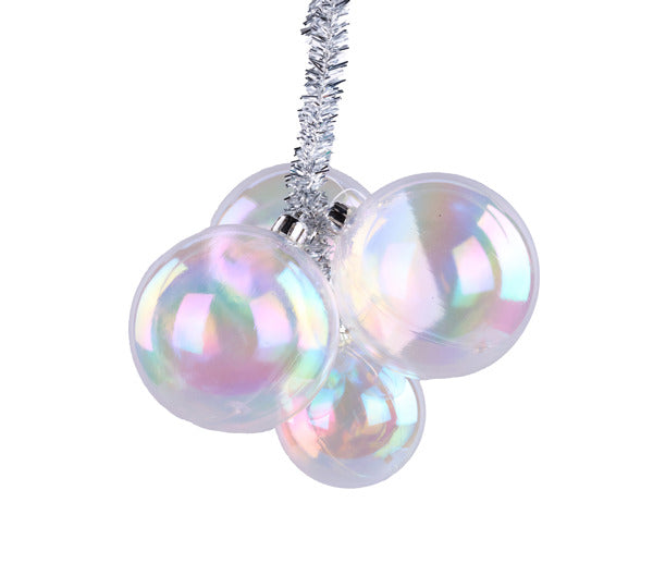 80/60MM IRIDESCENT BALL CLUSTER IRIDESCENT CLEAR - Burlap and Bling Decor