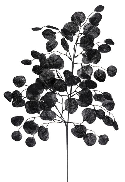 32"L FABRIC SILVER DOLLAR SPRAY BLACK - Burlap and Bling Decor