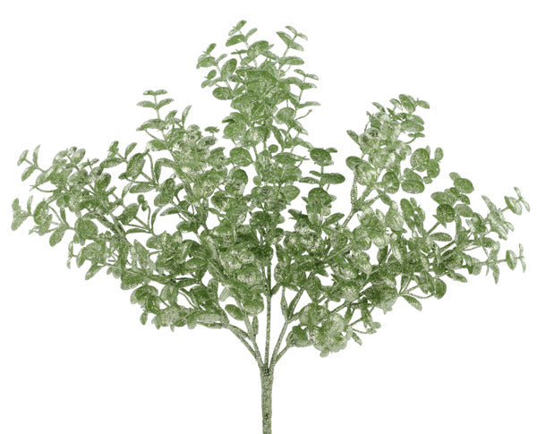 12"L GLITTER BOXWOOD BUSH SAGE GREEN - Burlap and Bling Decor