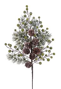 19.5"L DUSTED CEDAR/BERRY/PINECONE SPRAY LT GREEN/NATURAL