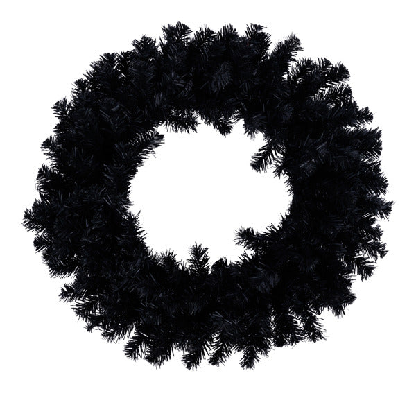 24" PINE WREATH BLACK