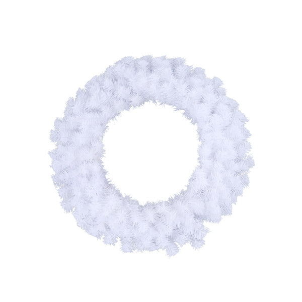 24"DIA PINE WREATH WHITE