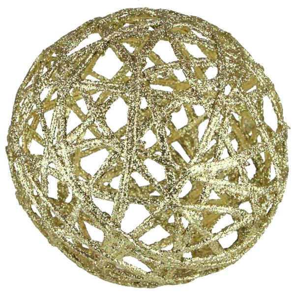 6" GLITTER LATTICE BALL GOLD