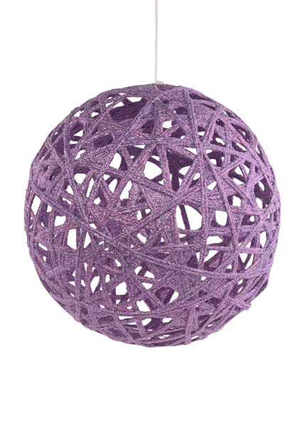 8" GLITTER LATTICE BALL LAVENDER