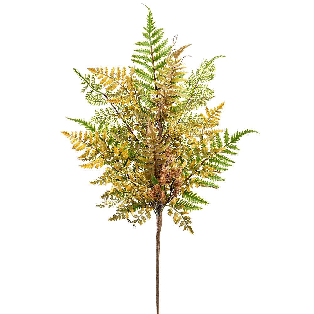 28" Fern Pine Cone Spray Tan Green - Burlap and Bling Decor