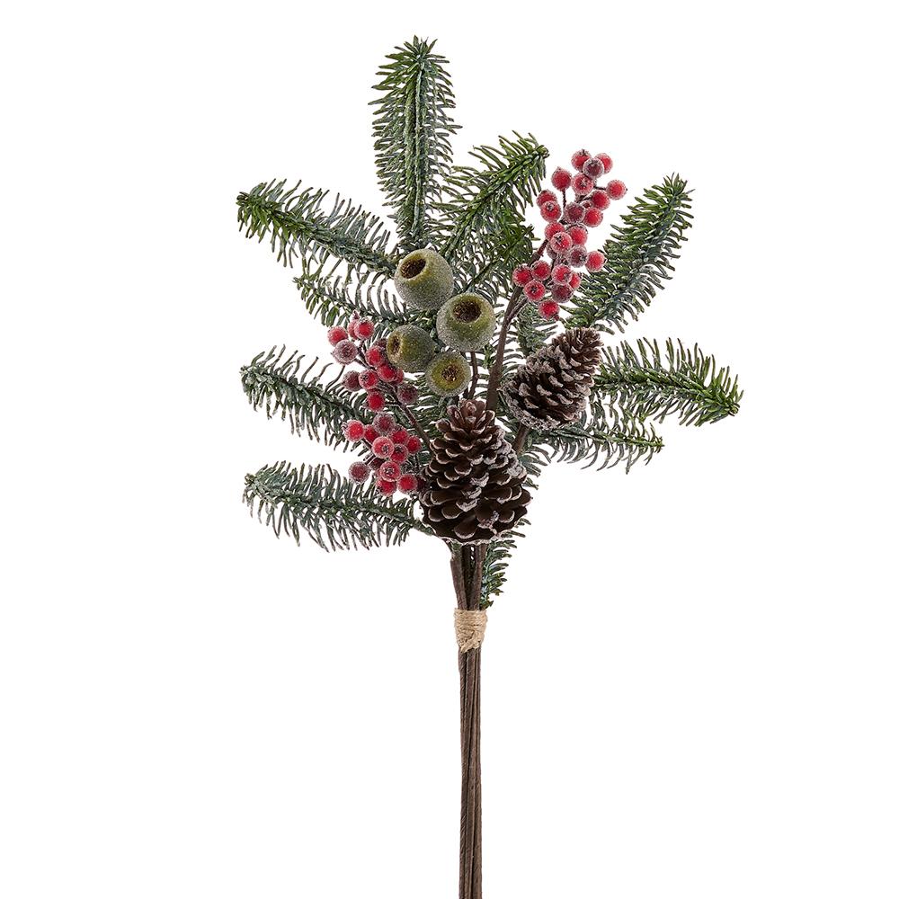 21" Frosted Berry/Pine Cone/Pine Pick Brown Red