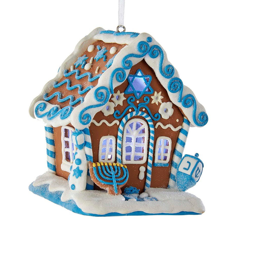 4"HANUKKAH GINGERBREAD LED HOUSE