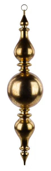 25"L ANTIQUE WASH FINIAL ORN GOLD - Burlap and Bling Decor