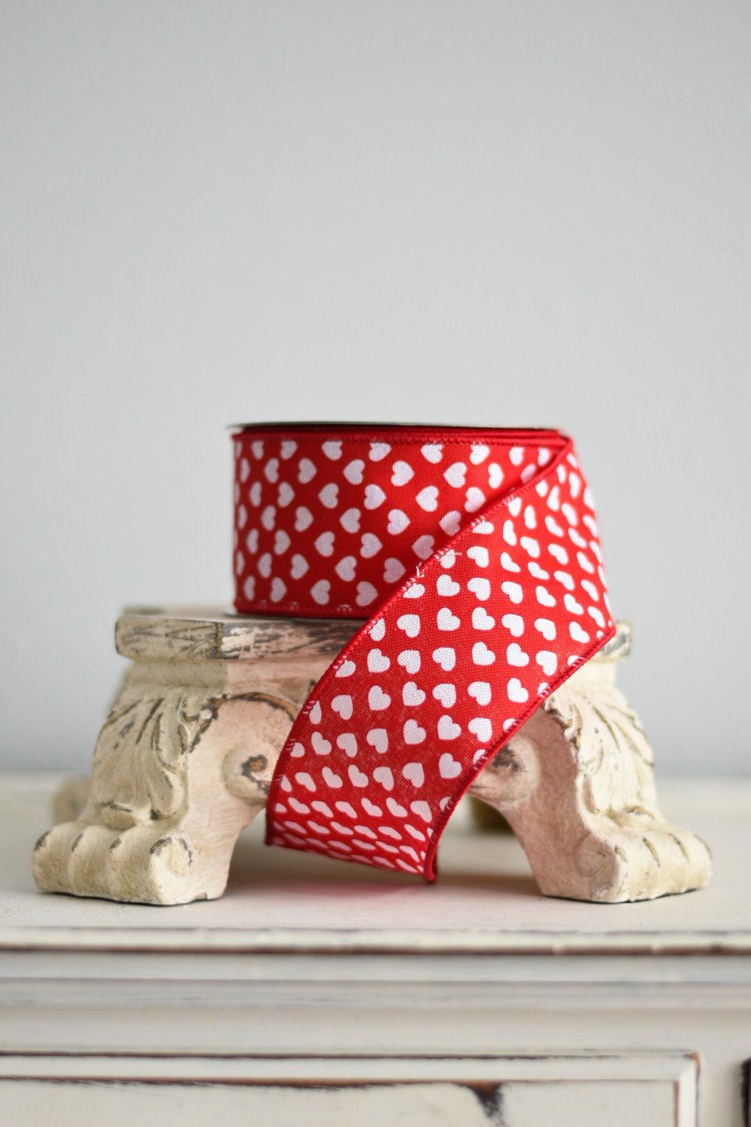 MINI HEARTS - 2.5in X 10YD / RED - Burlap and Bling Decor