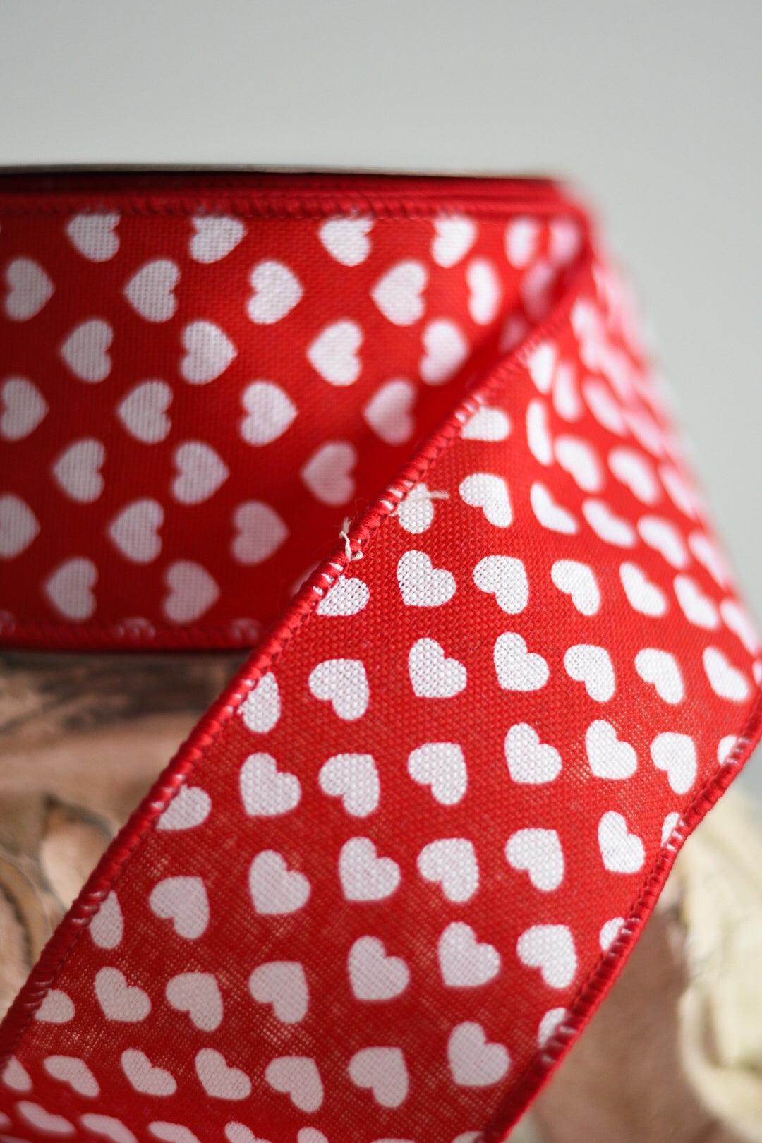 MINI HEARTS - 2.5in X 10YD / RED - Burlap and Bling Decor