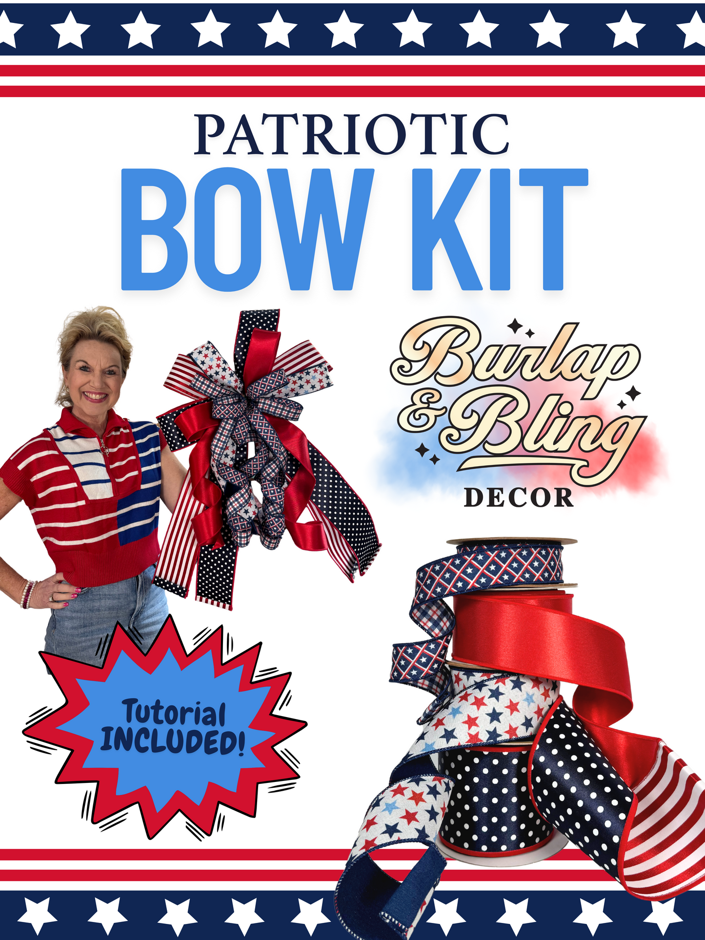 Patriotic Bow Kit + Tutorial