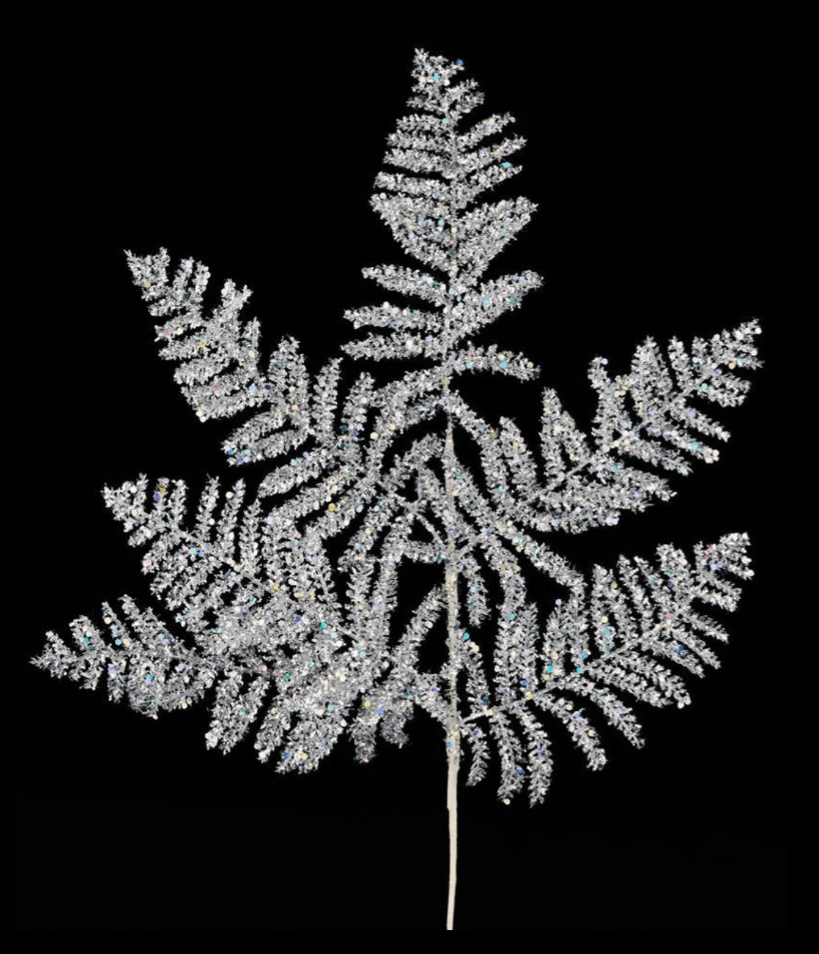 19.5"L FERN SPRAY SILVER - Burlap and Bling Decor