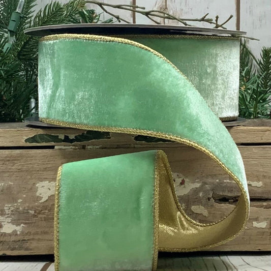 2.5“ x 10yds VP lush velvet gold back, mint