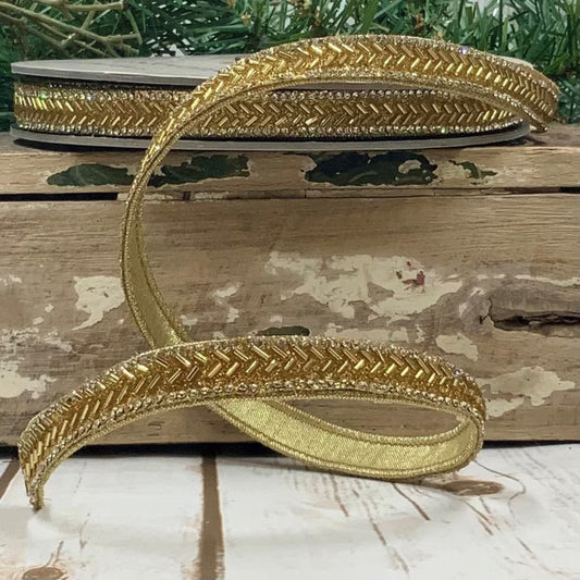.5 x 9M bead chevron, gold - Burlap and Bling Decor