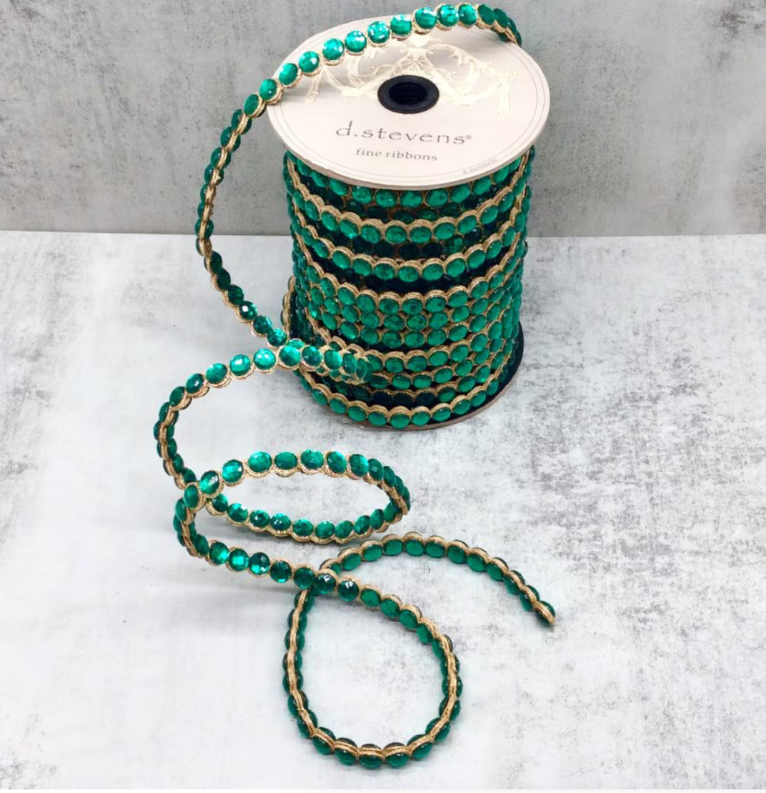 .5" x 10yds crown jewel double sided, emerald