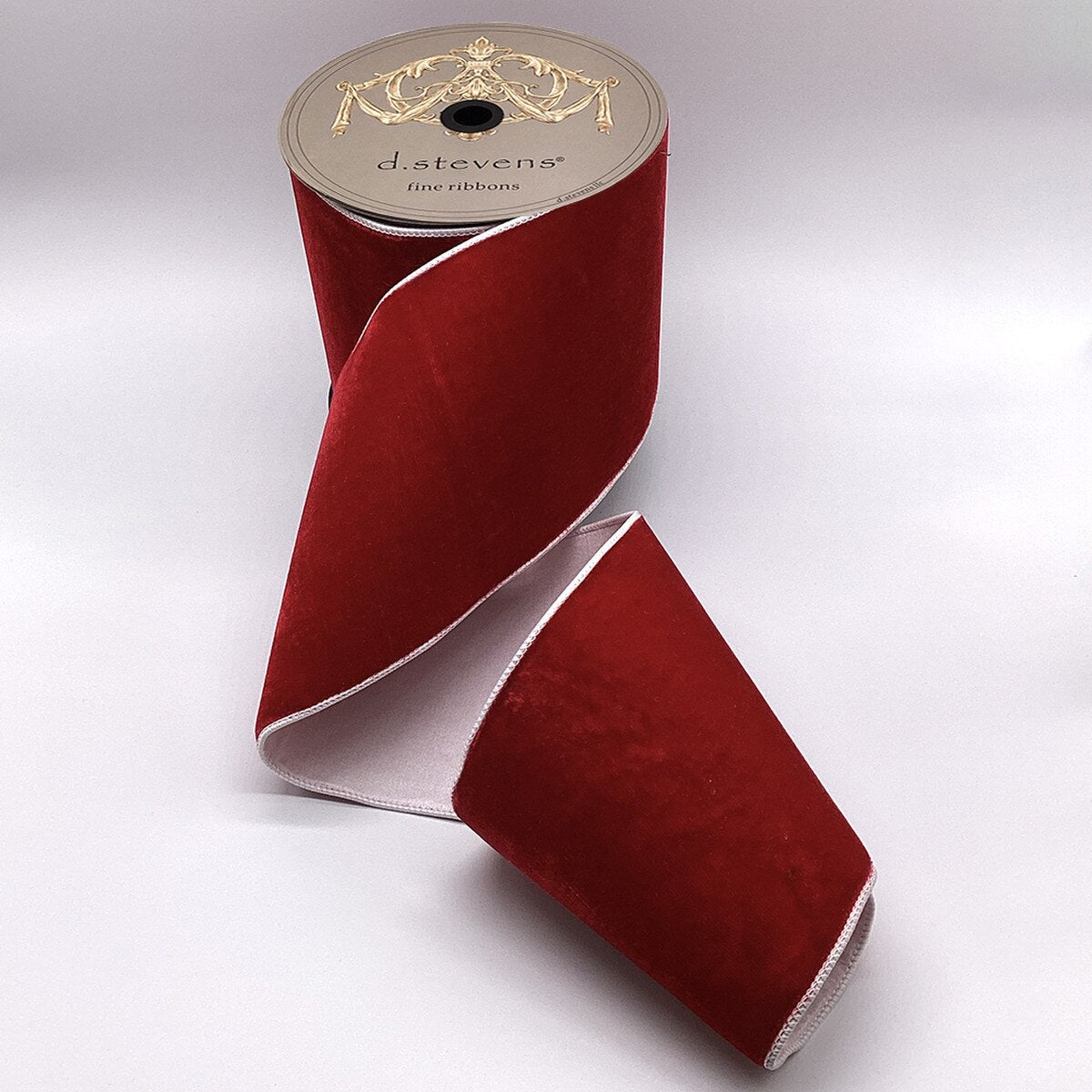 6“ x 10yds velvet white dupion backing white 
edge, red - Burlap and Bling Decor