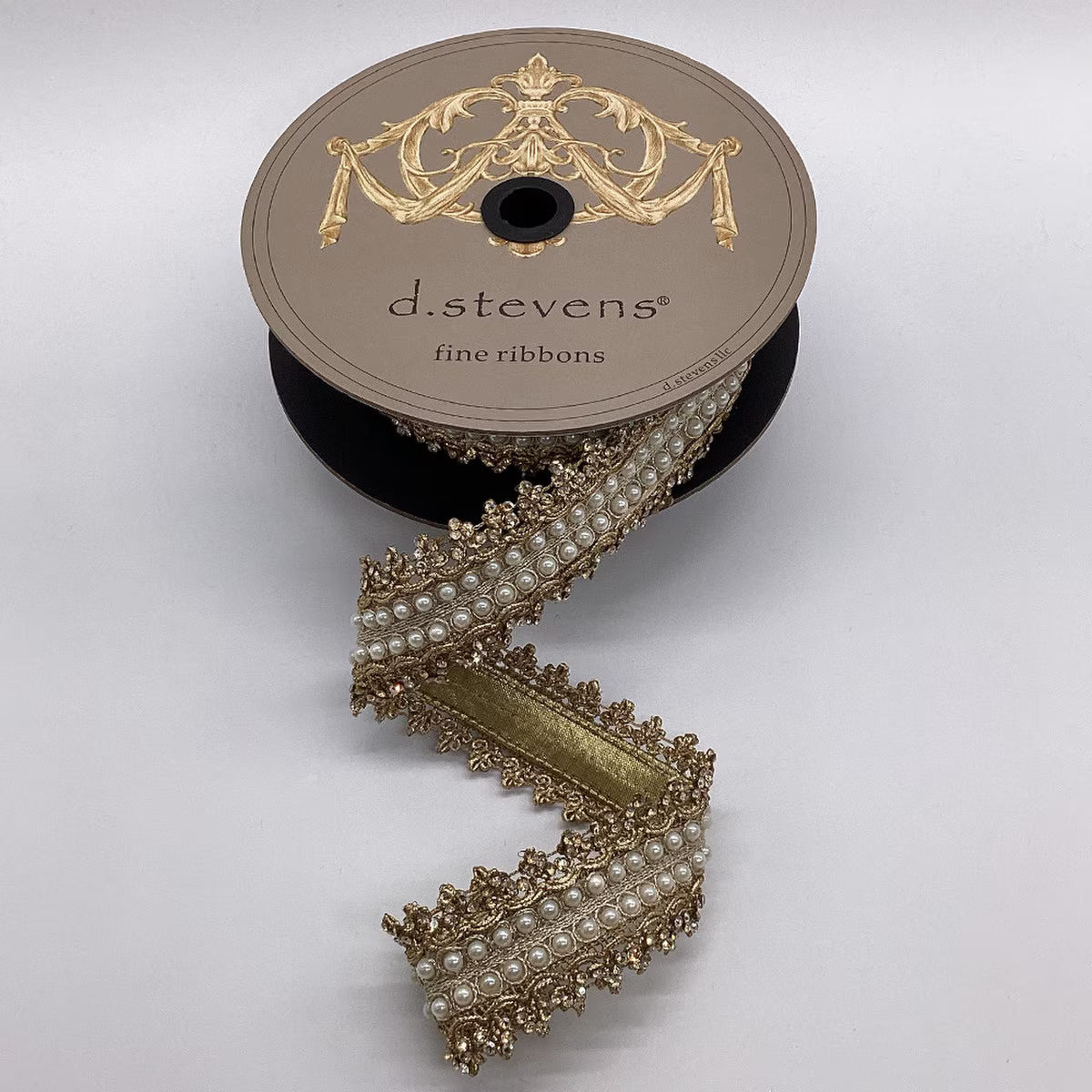 1.75 ” x 5yds metallic jewel pearl countess trim, 
gold - Burlap and Bling Decor