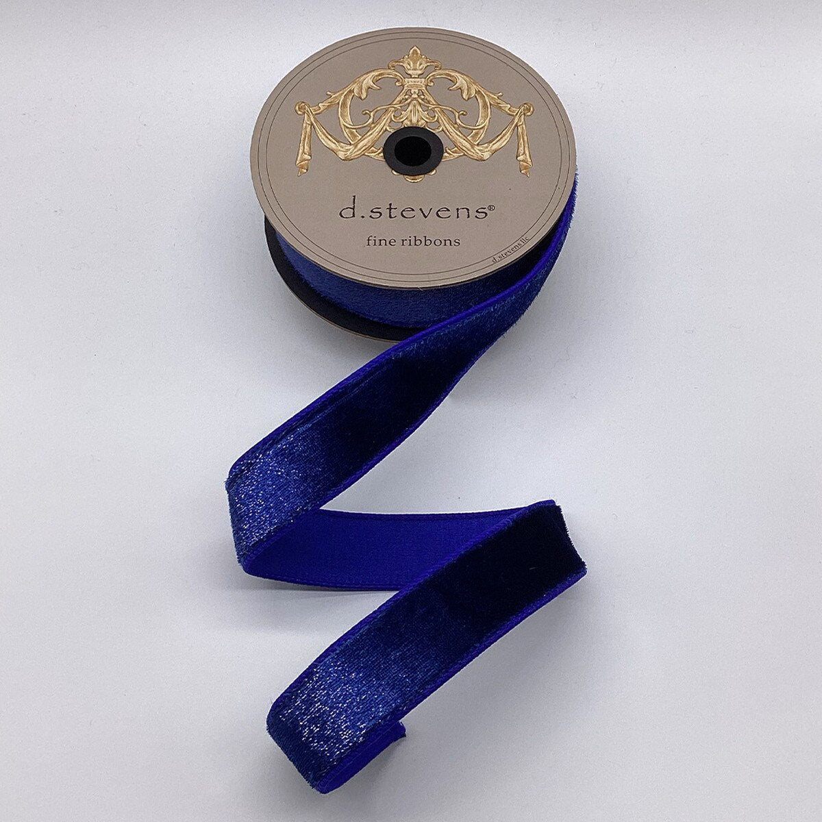 1.5" x 10yds ice velvet, navy blue