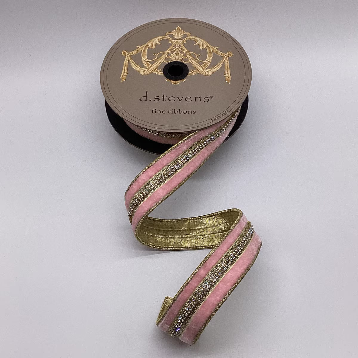 1.5” x 5yds velvet iris crystal side trim, 
strawberry - Burlap and Bling Decor