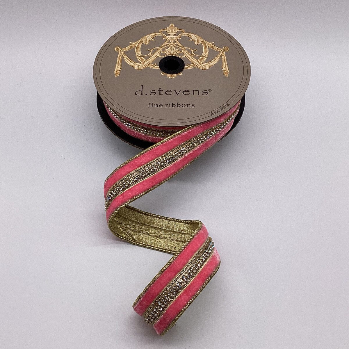 1.5“ x 5yds velvet iris crystal side trim, pink 
lemonade - Burlap and Bling Decor